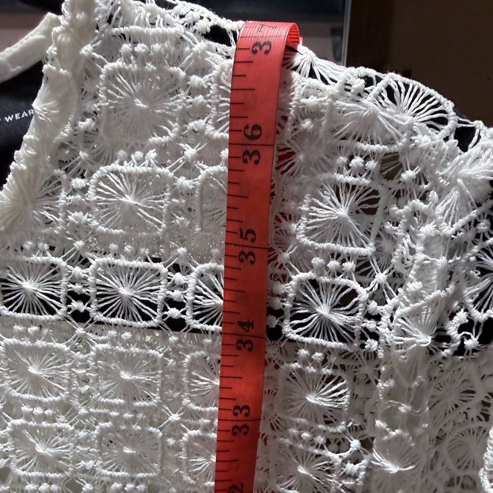Who What Wear White Cotton Lace Mini Dress EUC size L - Picture 5 of 6